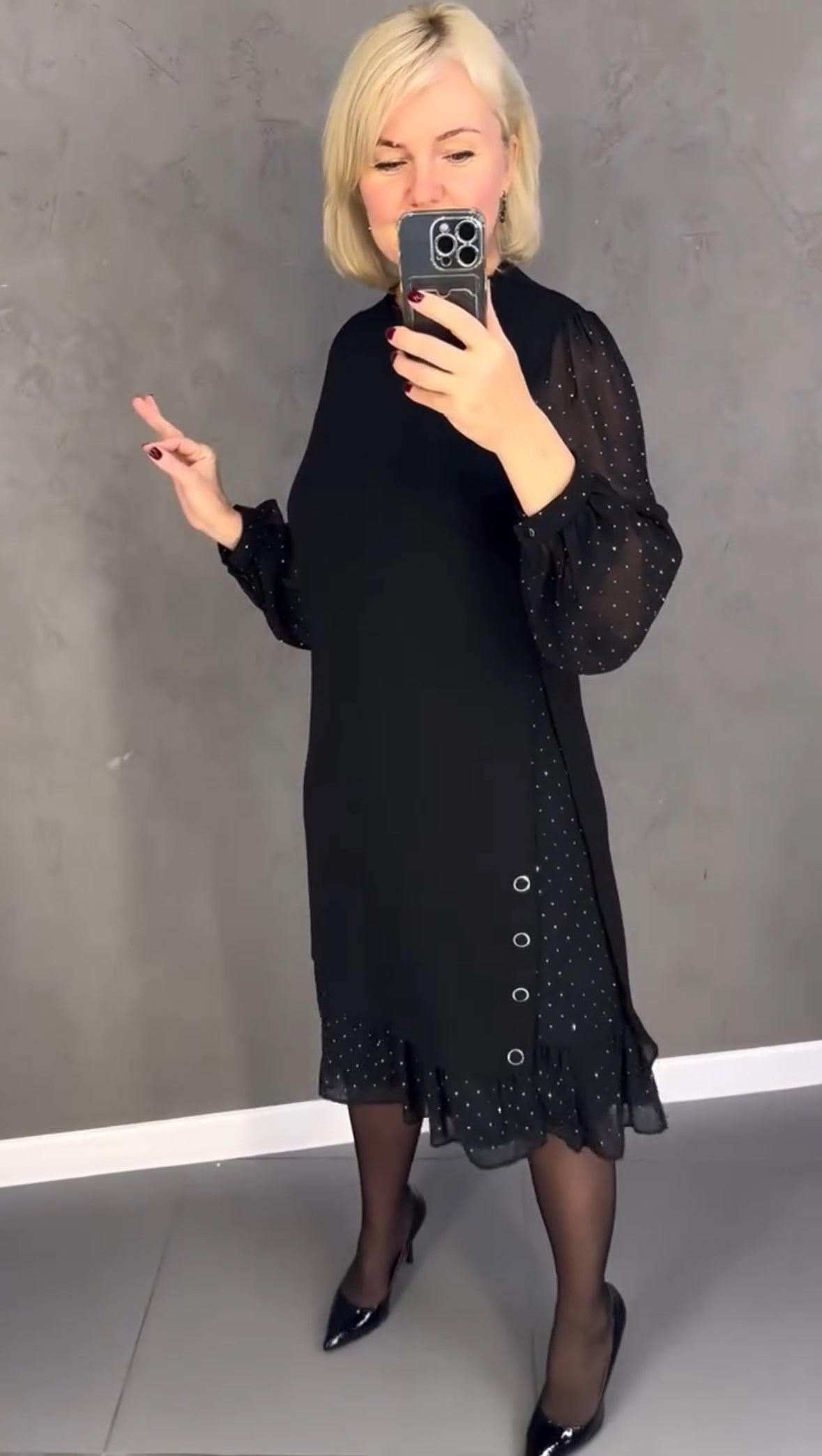 Vestito Nero Brillante