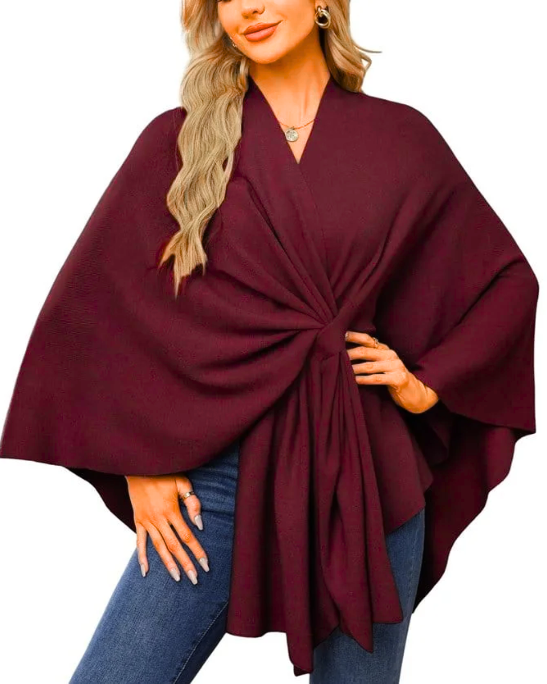 Poncho Cashmere Lana Morbida Elegante