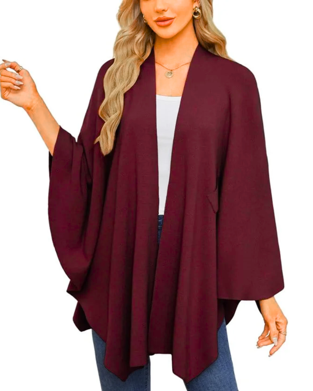 Poncho Cashmere Lana Morbida Elegante