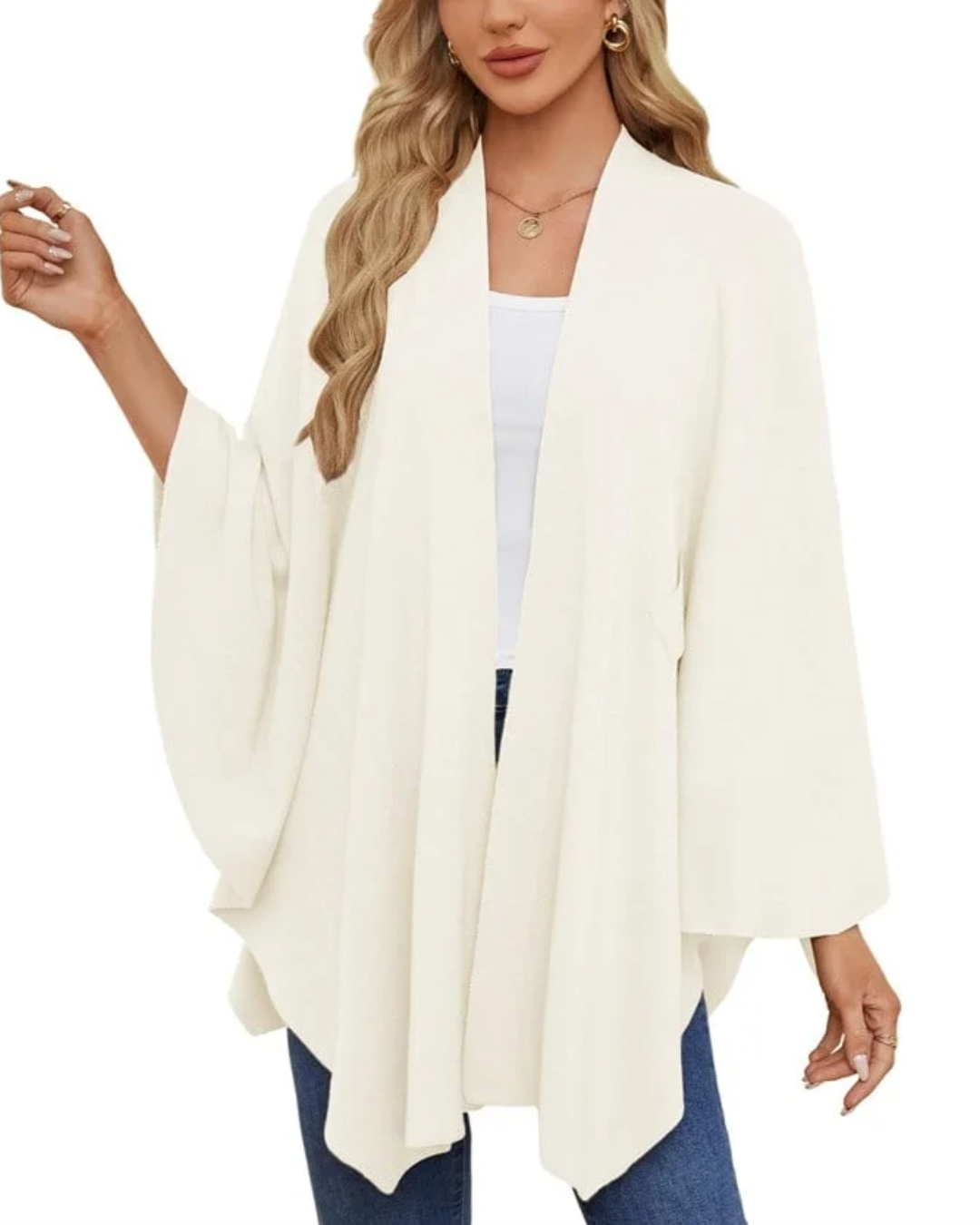 Poncho Cashmere Lana Morbida Elegante