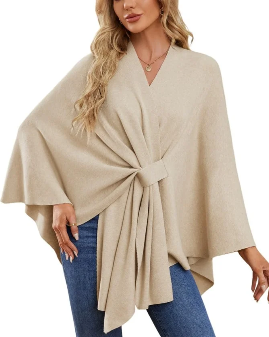 Poncho Cashmere Lana Morbida Elegante