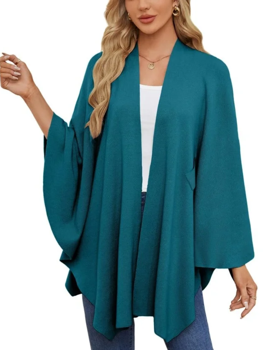 Poncho Cashmere Lana Morbida Elegante